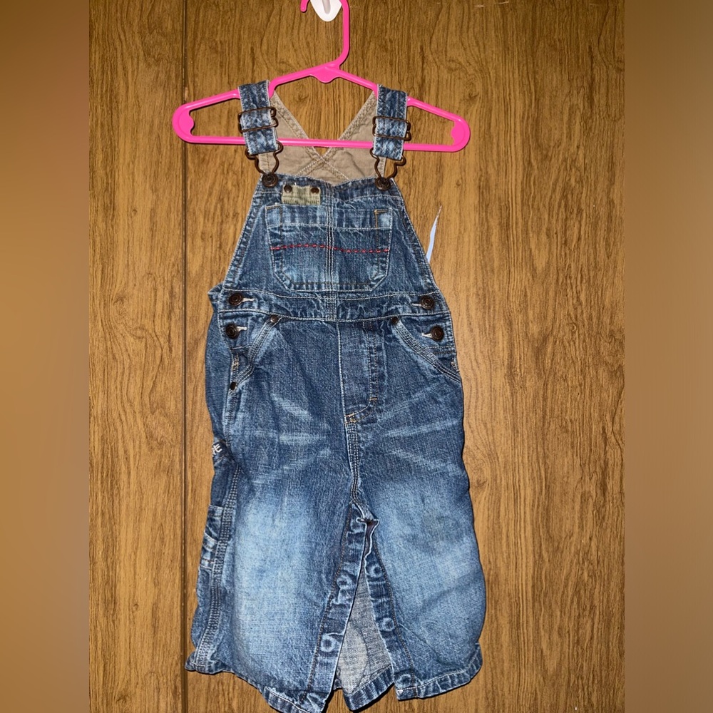 12 months blue, jean overalls